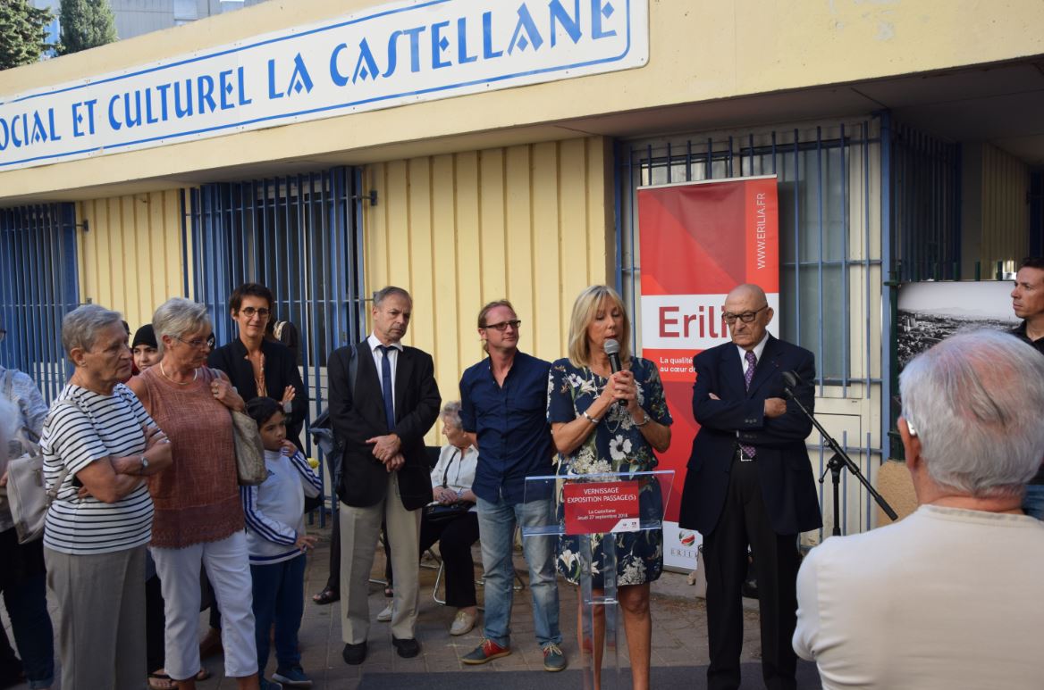 Discours des officiels devant le centre social de La Castellane